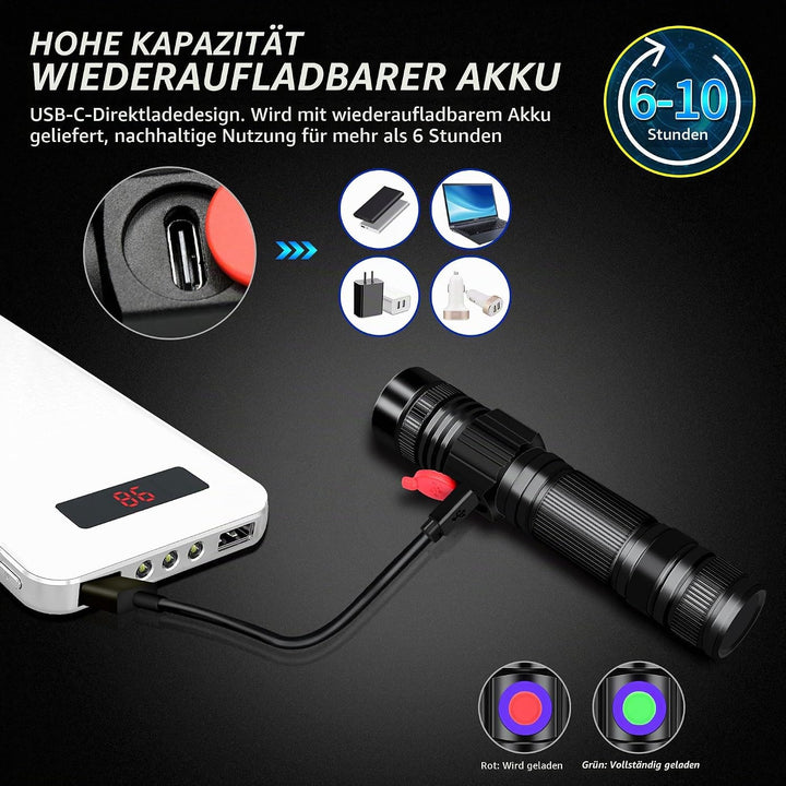 DARKBEAM UV Taschenlampe uv Lampe 365nm Licht USB Aufladbar, Woodsche Lampe Schwarzlichtlampe Klein