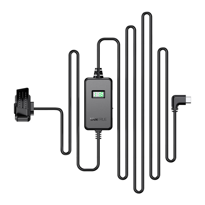 VANTRUE USB C Display OBD Hardwire mit 3 Stufen für alle Vantrue Dash Cam Halterung, Niederspannungs