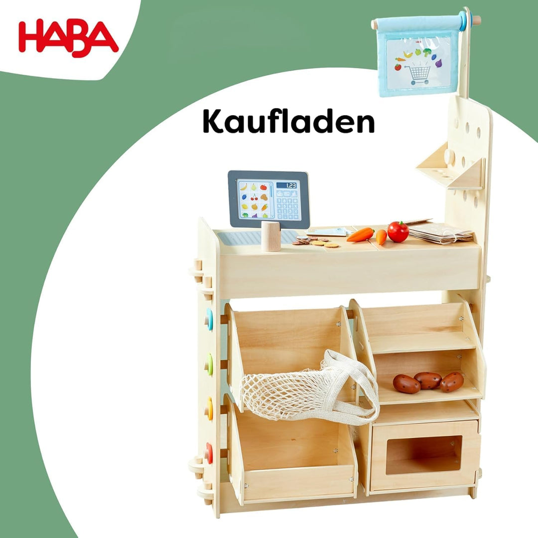 HABA Creative Play 3 in 1 - Spielküche, Kaufladen & Werkstatt für Kinder ab 3 Jahren - Werkzeugloser