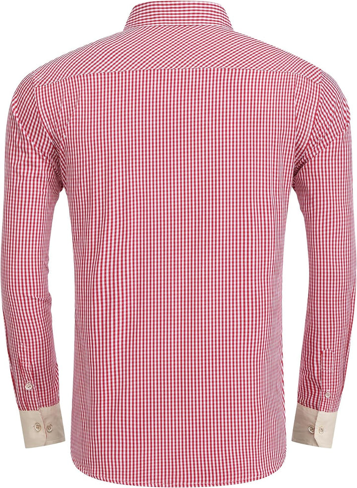 COOFANDY Herren Hemd Karriert Trachtenhemden Regular Fit Langarm Freizeithemden Karohemden Plaid Shi