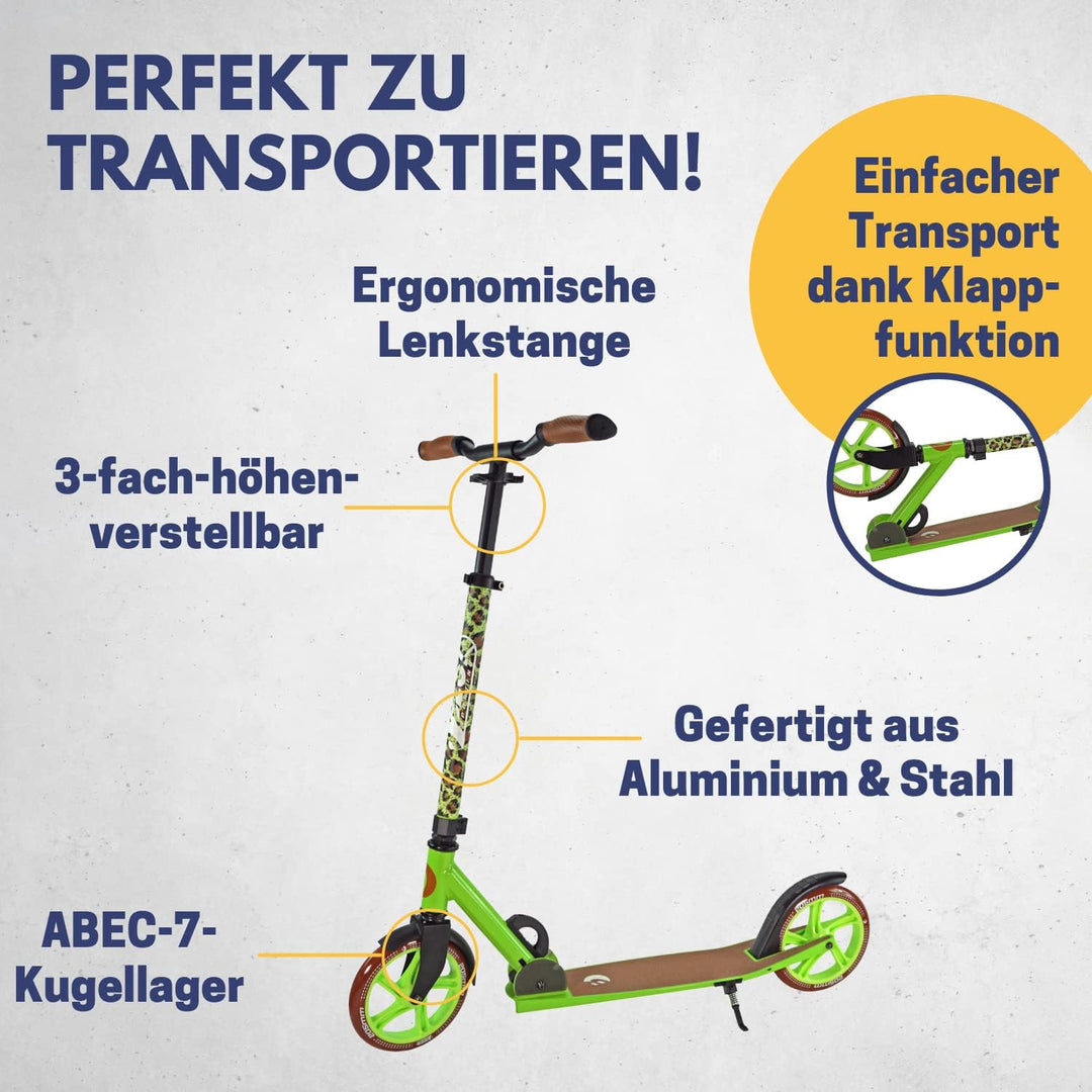 Best Sporting Scooter Erwachsene und Kinder I klappbarer Roller mit Ständer I stilvoller City-Roller