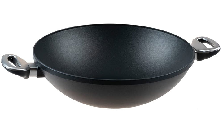 Pfannen Harecker Wok Induktion 32cm | Aluguss mit zwei Griffen | PFOA-freie Antihaftversiegelung | M