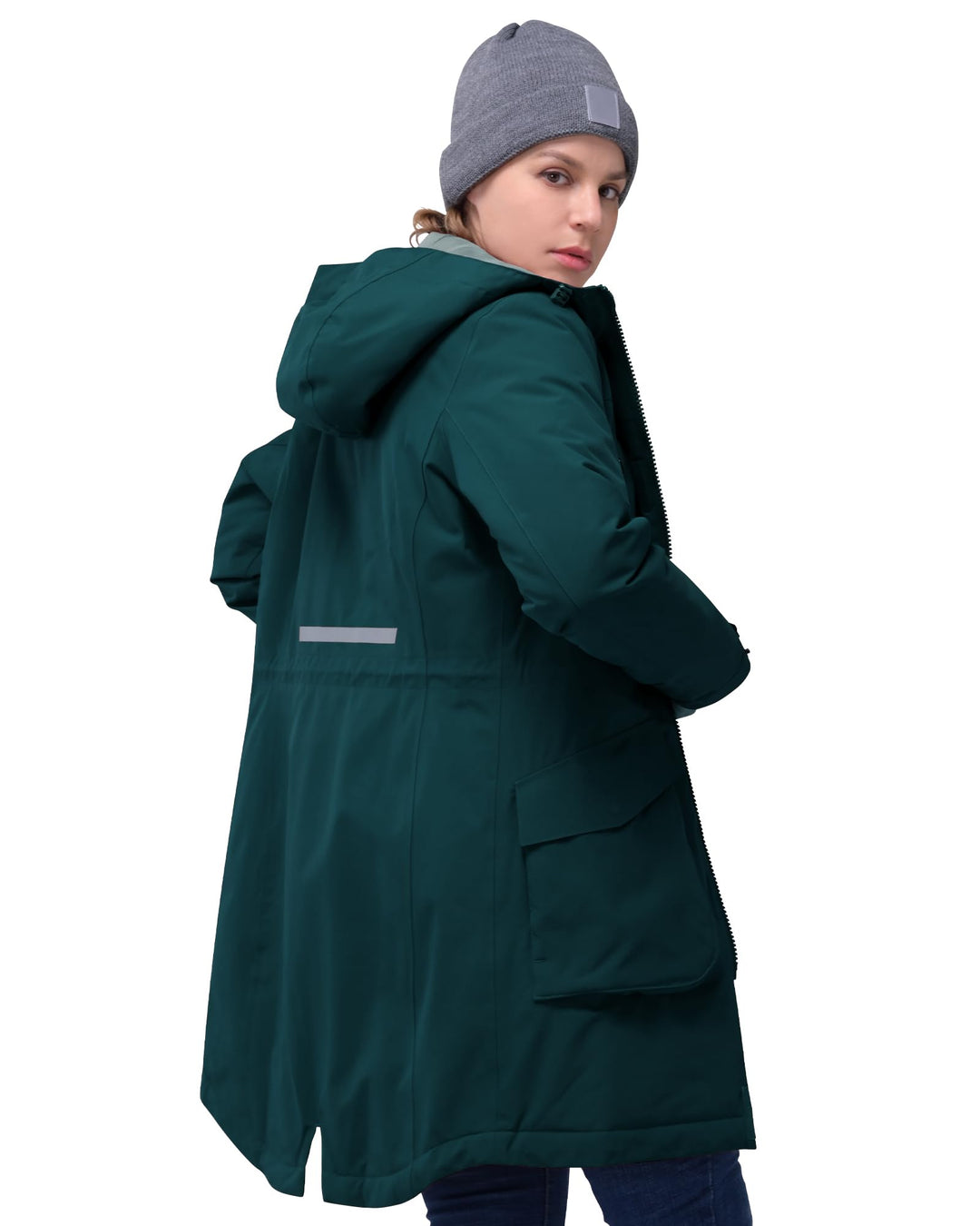 33,000ft Damen Wintermantel Lange Warme Winterjacke Parka Regenjacke Verdickene Funktionsjacke Mit K