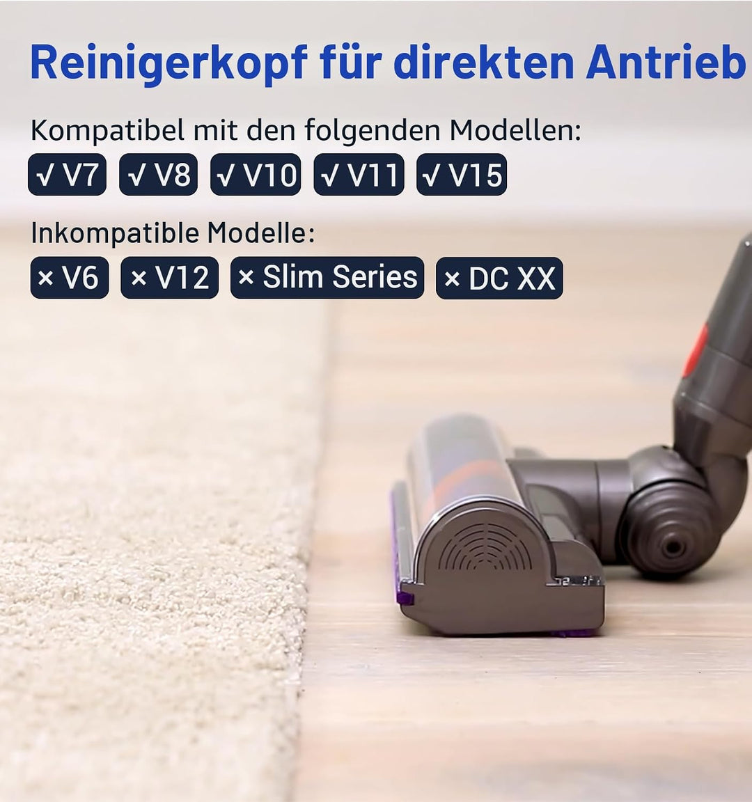 DAMAIYI Bürste Kompatibel für Dyson Staubsauger: V7, V8, V10, V11, V15 - Turbobürste, Zubehör, Ersat