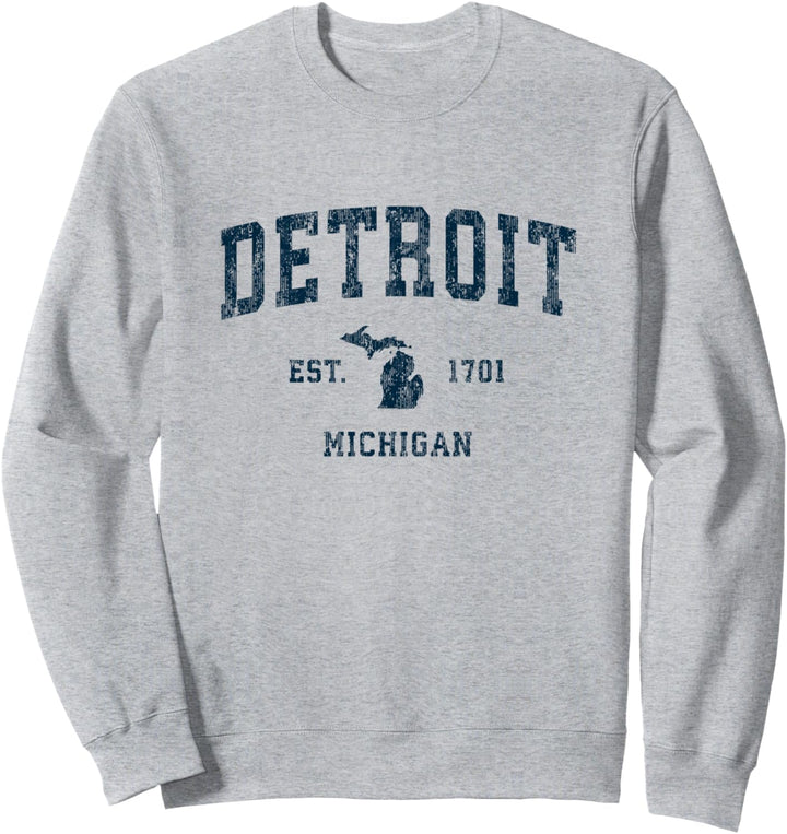 Detroit Michigan MI Vintage-Sport-Design, marineblau Sweatshirt