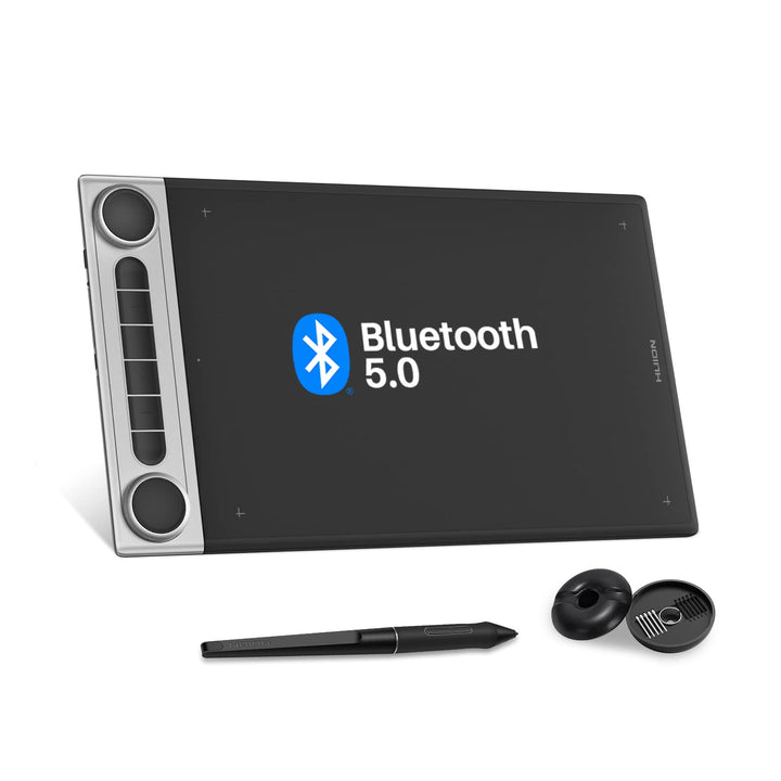 HUION Inspiroy Dial 2 Bluetooth Grafiktablett mit Doppelte Dial Controllern + 6 Programmierbaren Tas
