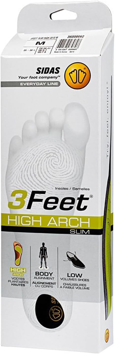 Sidas 3Feet Slim High Einlegesohlen, verschiedene Farben (mehrfarbig), 39 EU