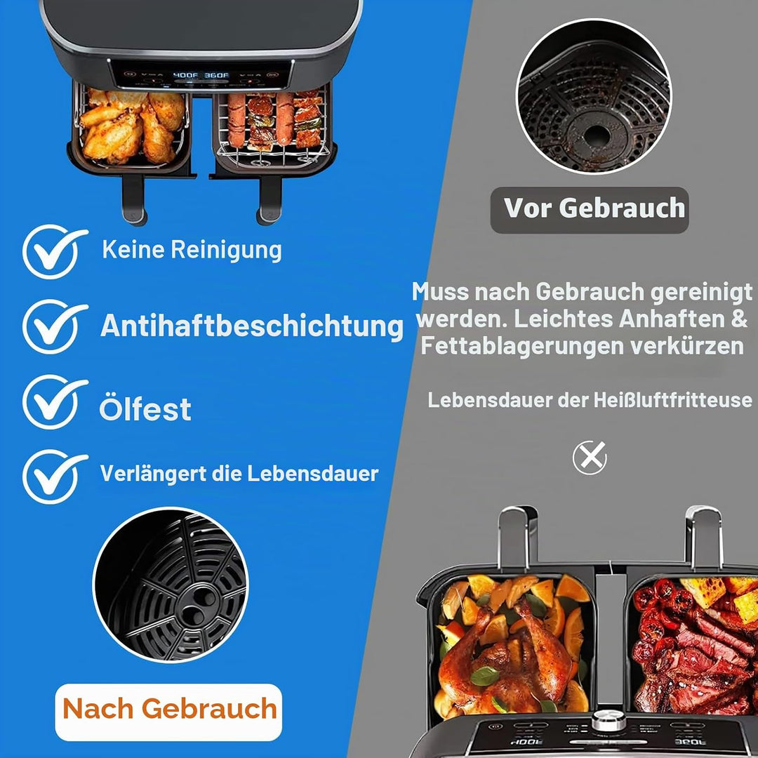 Heissluftfritteuse Zubehör, Airfryer Zubehör für Ninja Foodi Max Dual Zone Heissluftfritteuse AF300E