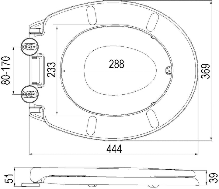 Duschy Soft Junior WC-Sitz für Familien und Kinder, mit sanfter Schliessfunktion, Weiss, 44.4 x 36.9