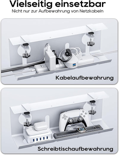 NODOCA Kabelmanagement unter dem Schreibtisch, Ohne Bohren Untertisch Kabelmanagement, Kabelkanal Sc