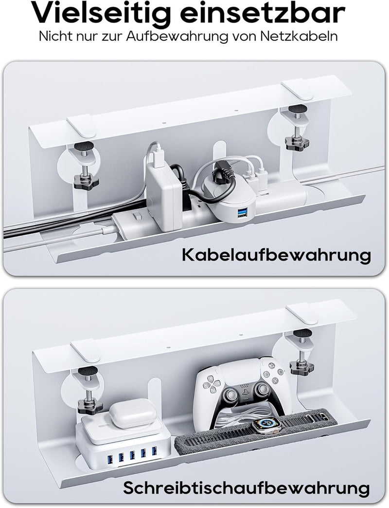 NODOCA Kabelmanagement unter dem Schreibtisch, Ohne Bohren Untertisch Kabelmanagement, Kabelkanal Sc