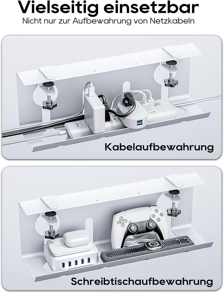 NODOCA Kabelmanagement unter dem Schreibtisch, Ohne Bohren Untertisch Kabelmanagement, Kabelkanal Sc