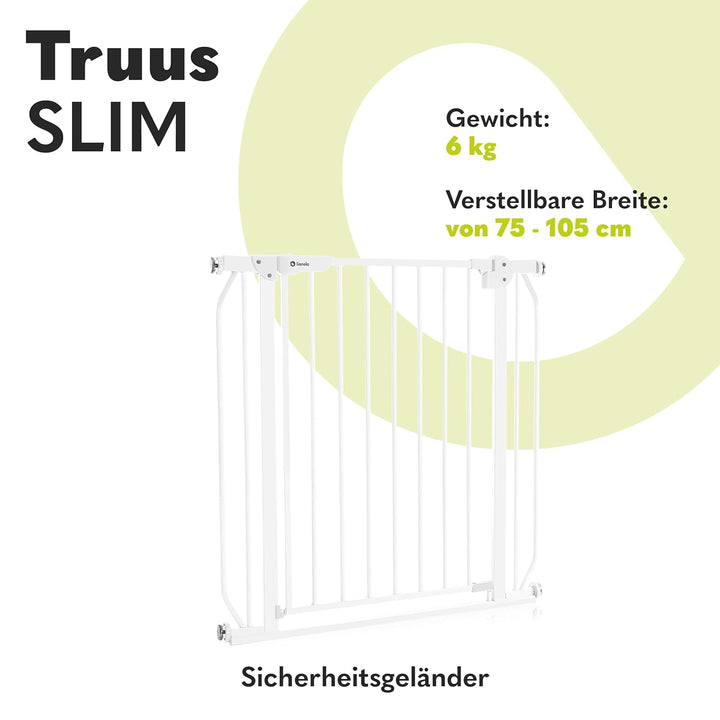 LIONELO Truus Slim Treppenschutzgitter, Ohne Bohren, Türschutzgitter, Baby Türgitter zum Klemmen, Me