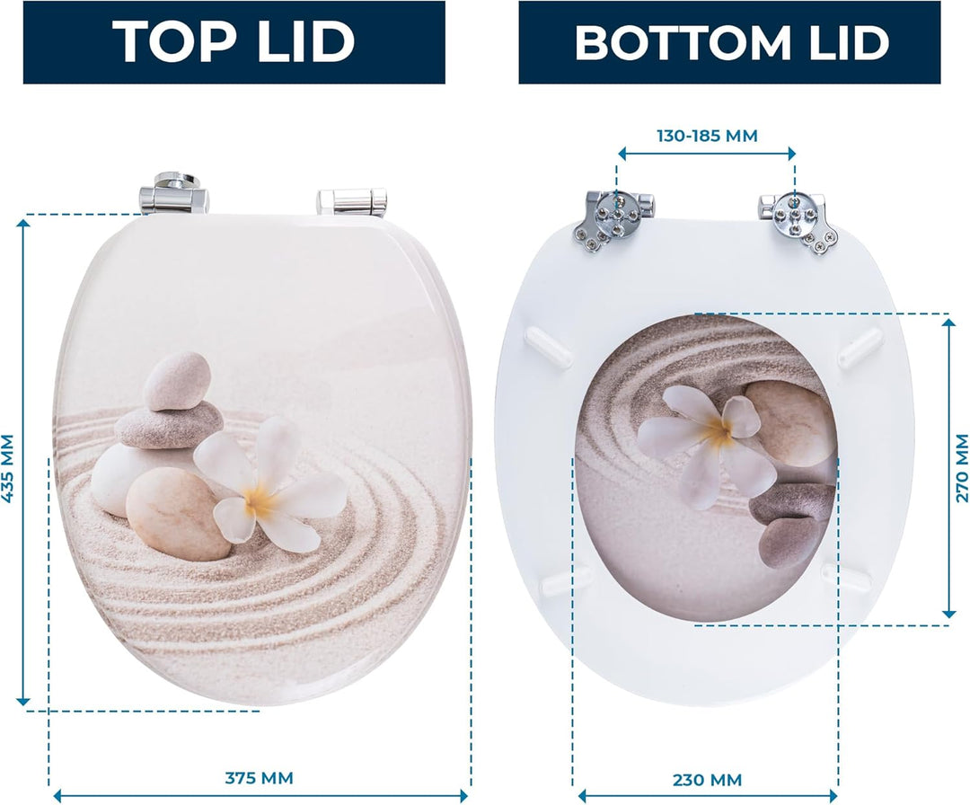 Benkstein Premium WC-Deckel, antibakteriell, bedruckter Toilettensitz – Duroplast-Toilettendeckel mi