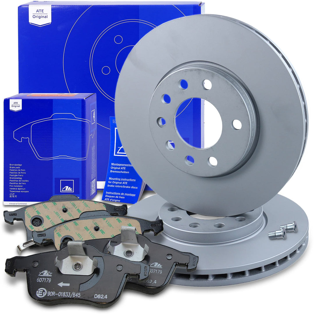 ATE Bremsenset Vorderachse inkl. Bremsscheiben vorne Ø 280 mm belüftet und Bremsbeläge vorne Kompati