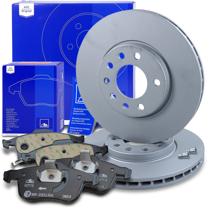 ATE Bremsenset Vorderachse inkl. Bremsscheiben vorne Ø 280 mm belüftet und Bremsbeläge vorne Kompati