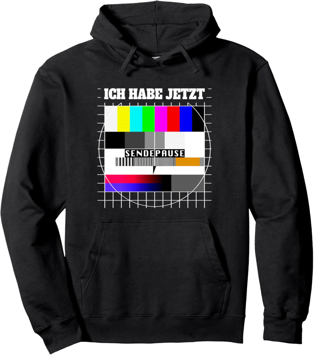 Testbild Ich Habe Jetzt Sendepause 80er Jahre Party Kostüm Pullover Hoodie