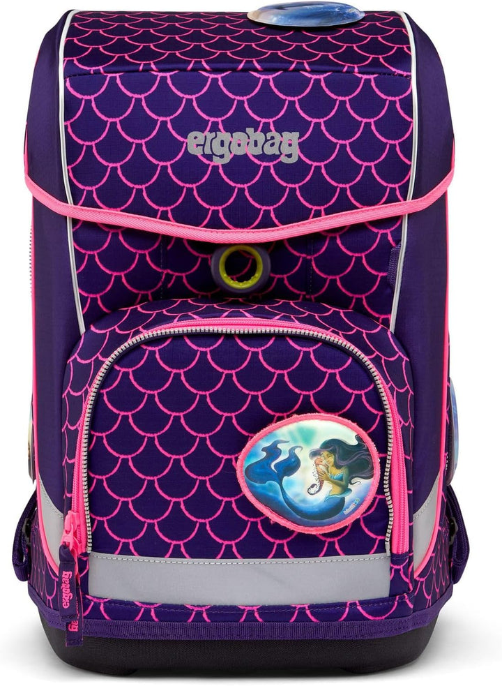 ergobag Cubo Light Set Ergonomischer Schulrucksack, extra leicht, 5er Set, 780 g Perlentauchbär - Li
