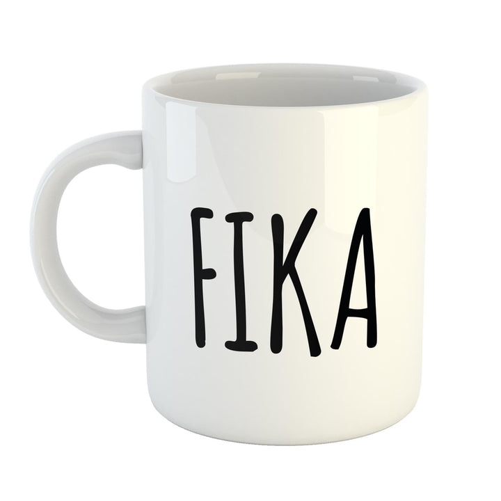 Hellweg Druckerei Huuraa Kaffeetasse FIKA Kaffeepause Schweden Geschenk Idee Keramik 330ml Kaffee-Be