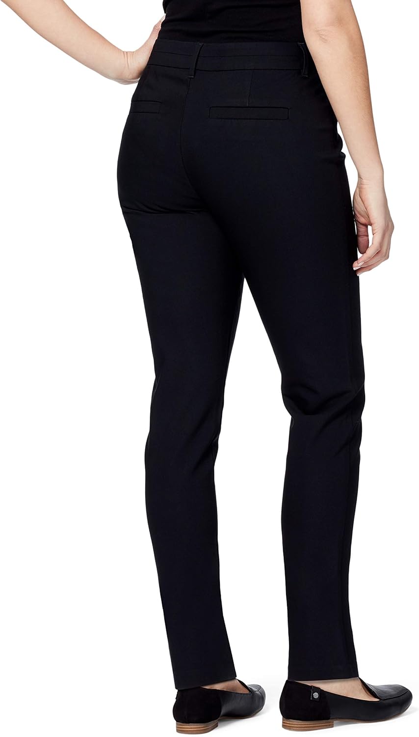 Gloria Vanderbilt Damen Haven Straight Trouser Hose 44 Kurz Schwarz, 44 Kurz Schwarz
