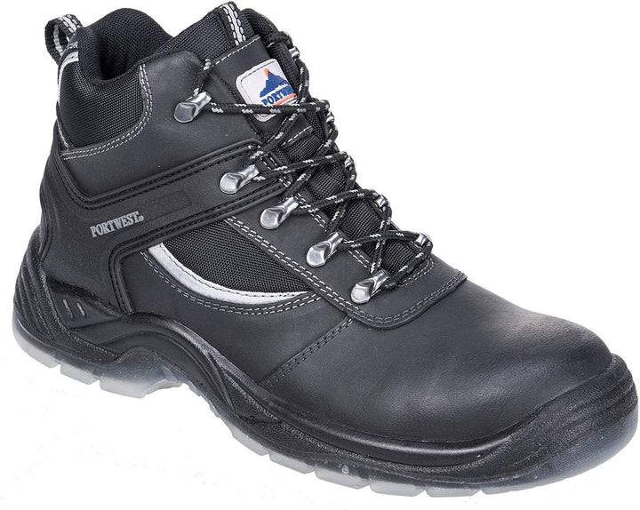 Portwest Steelite S3 Stiefel Mustang, Grösse: 43, Farbe: Schwarz, FW69BKR43 Schwarz 43 EU, Schwarz 4
