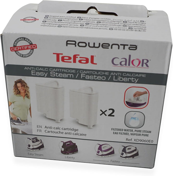 Distri+ - 2 x Antikalk-Filterkartusche für Dampfbügelstationen - kompatibel mit Rowenta, Calor, Tefa