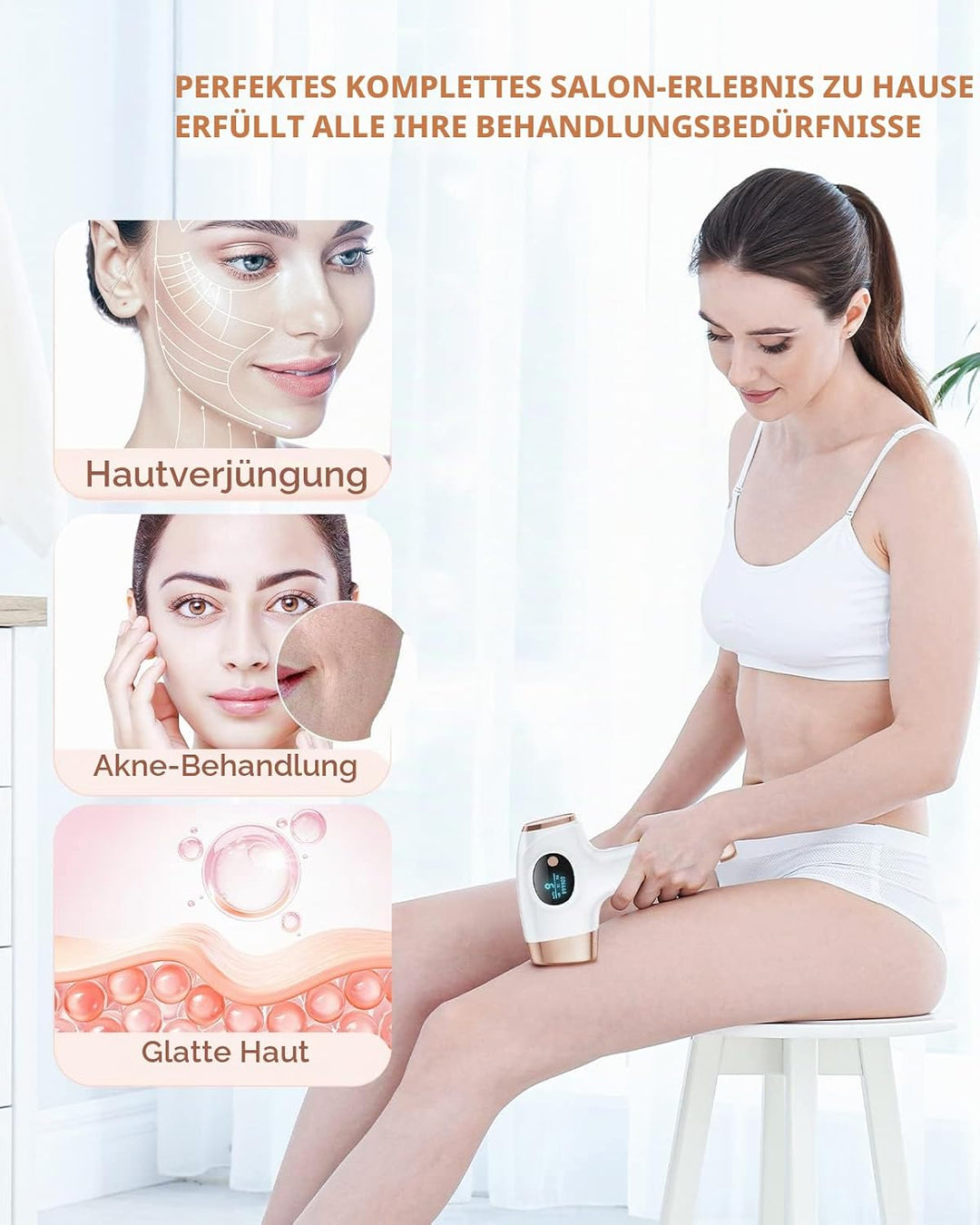 IPL Geräte Haarentfernung Laser mit 999.900 Lichtimpulse, Dauerhafte Schmerzfreie Haarentfernungsger