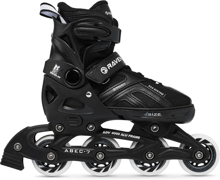Inlineskates Inliner Raven Pulse verstellbar optional als 2in1 Inlineskates/Schlittschuhe 40-43 (25,