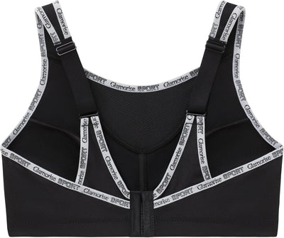 Glamorise Damen Bustier BH mit Perfektem Halt Sports Bra 105J Schwarz, 105J Schwarz