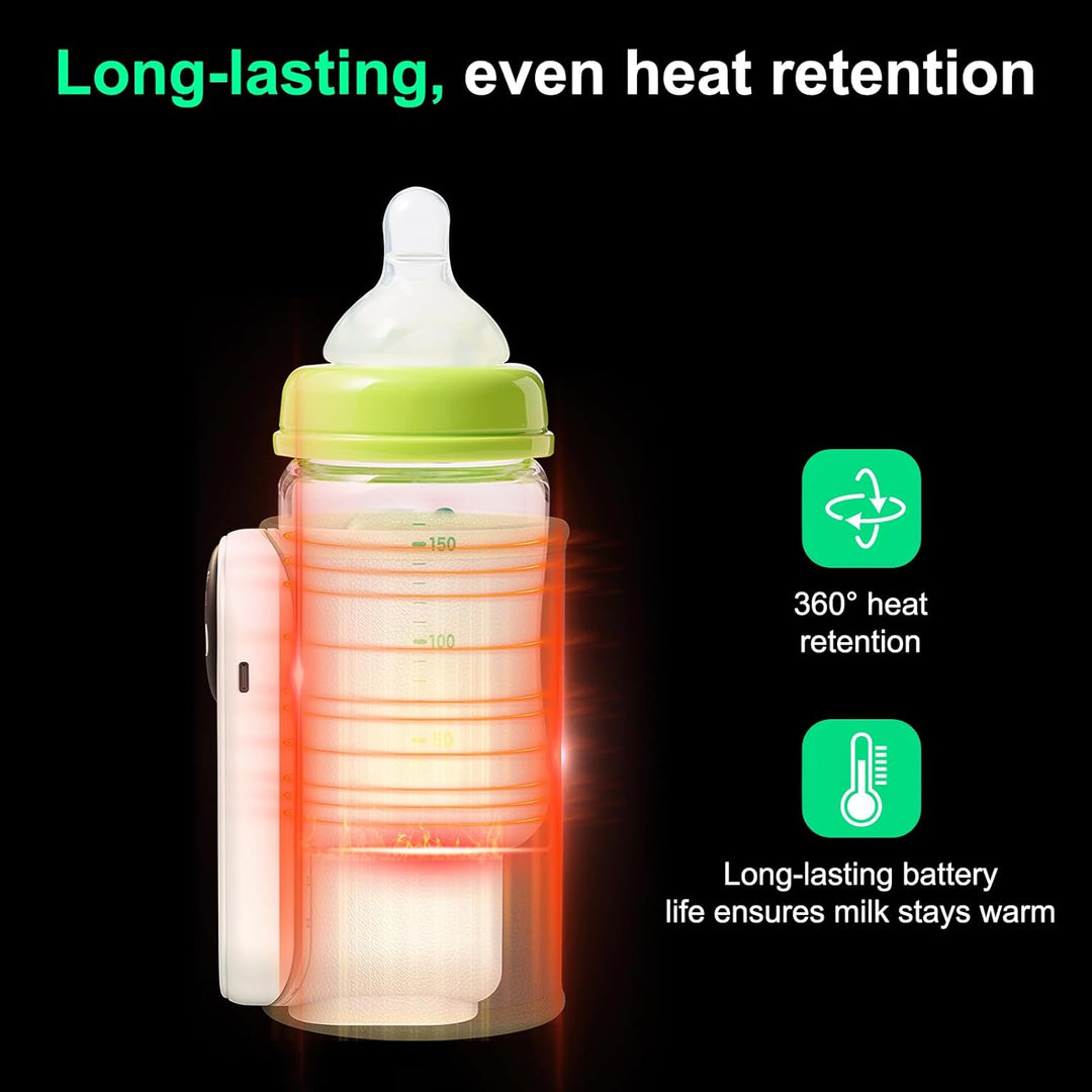 Mobiler Flaschenwärmer Baby, 8000mAh Akku milchwärmer baby unterwegs mit Temperaturmemory Nachtlicht