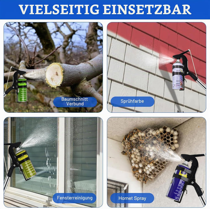 Sprühdosen Verlängerungsstangen Adapter, Einstellbarer Sprühdosenhalter mit 2,8m Teleskopstange, Spr