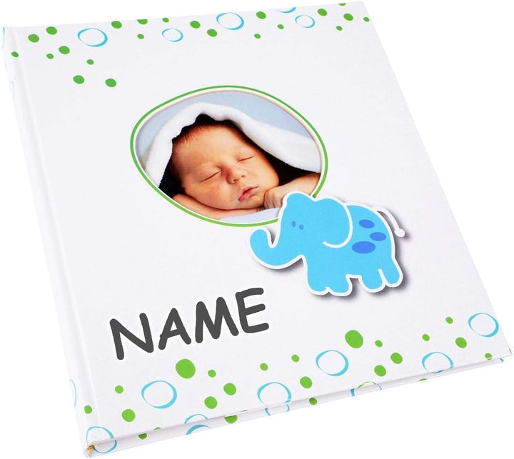 goldbuch Babyalbum mit Fensterausschnitt, Elefant, 30 x 31 cm, 60 weisse Blankoseiten mit 4 illustri