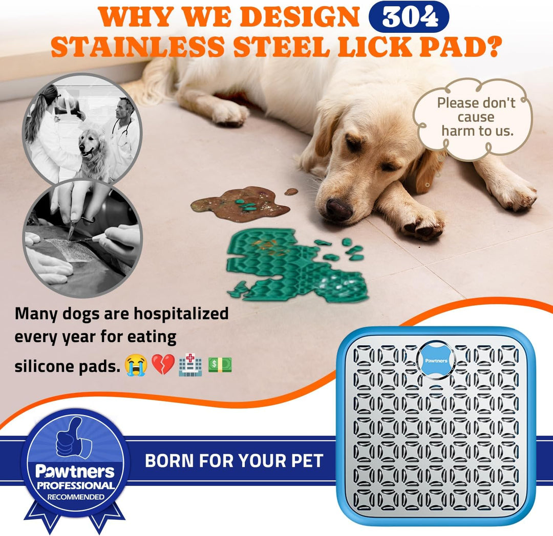 【Edelstahl Grosse Leckmatte für Hunde】Hund Leckmatten für grosse Hunde, Katze Leckpads für Kiste Lan