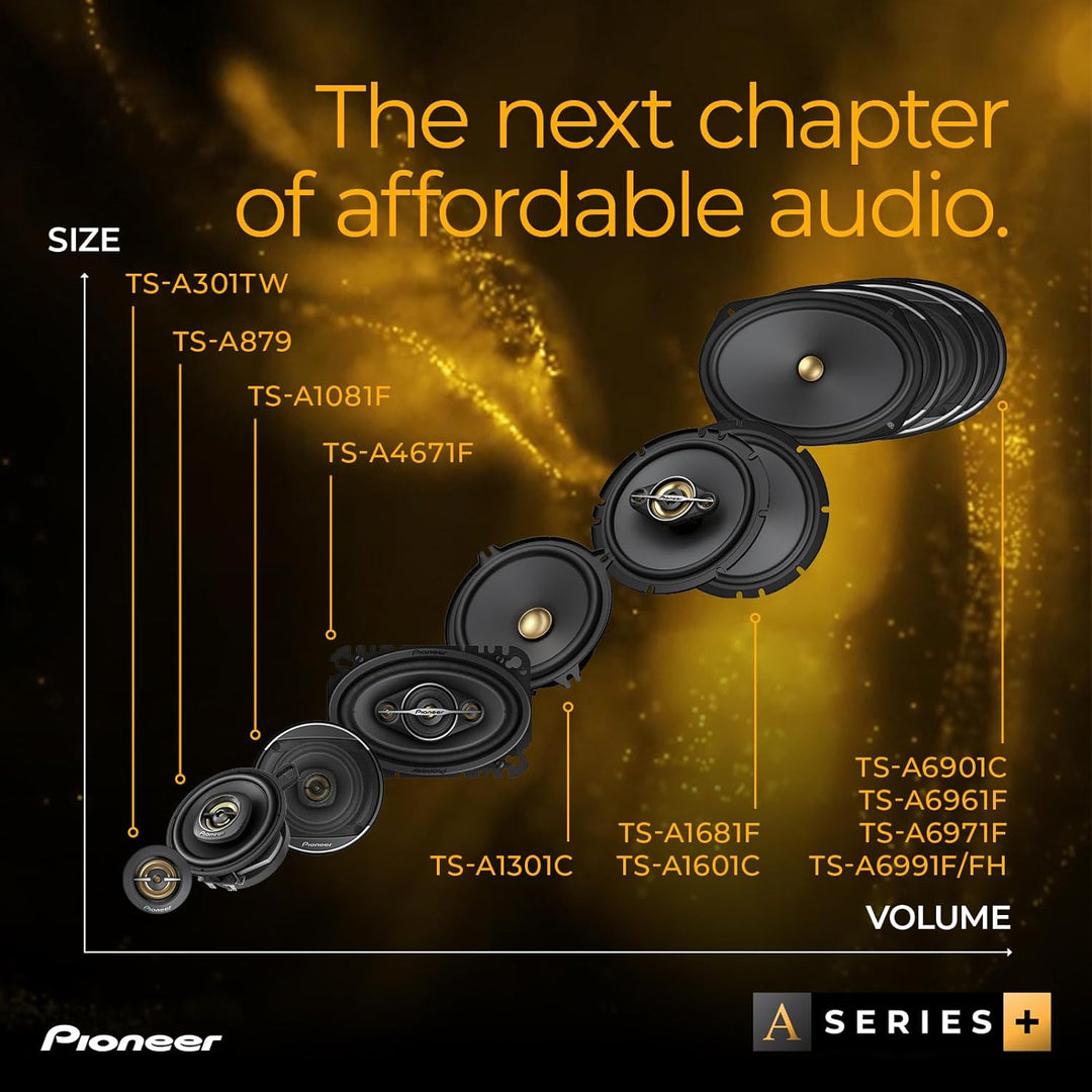 Pioneer TS-A1601C 16,5 cm 2-Weg-Komponentenlautsprecher Set mit 2 Lautsprechern (je 350 W max, 80 W