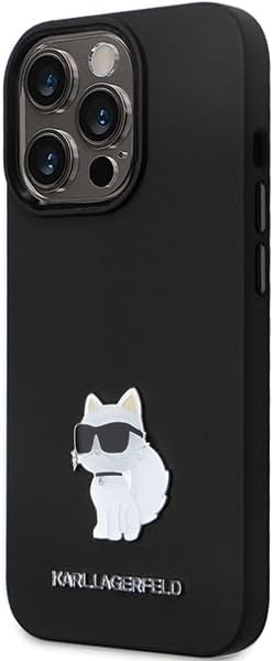 Karl Lagerfeld KLHCP14LSMHCNPK Hülle für iPhone 14 Pro 6.1" Schwarz hardcase Silicone C Metal Pin