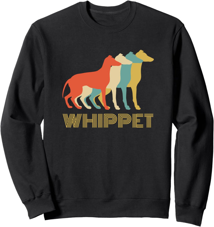 Whippet Hunde-Silhouette im Vintage-Look Sweatshirt