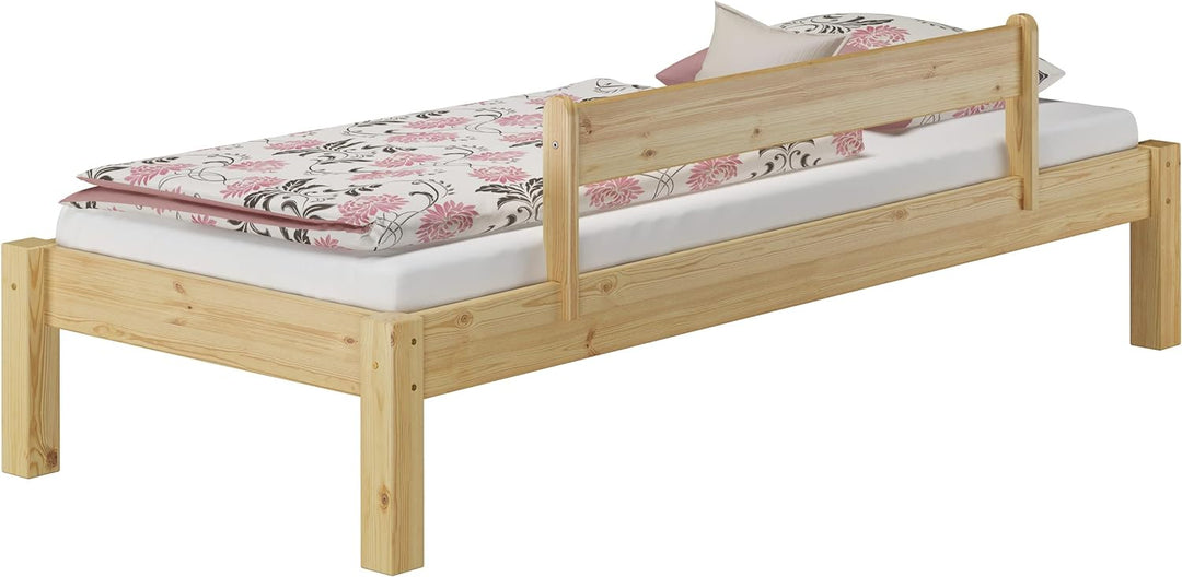 Erst-Holz® Einzelbett Kiefer Natur 80x200 Massivholzbett Futonbett Jugendbett Rollrost 60.35-08