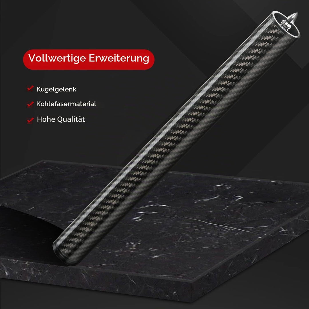 Konllen Pool-Queue-Verlängerung mit 3 Stossfängern, Carbonfaser, Billard-Queue-Verlängerung, Billard
