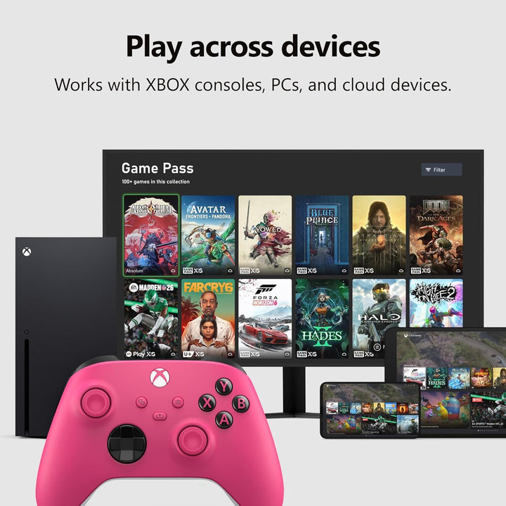 Xbox Wireless Gaming Controller (2025) - Deep Pink - Play on, Windows, Android, iOS, FireTV Sticks,