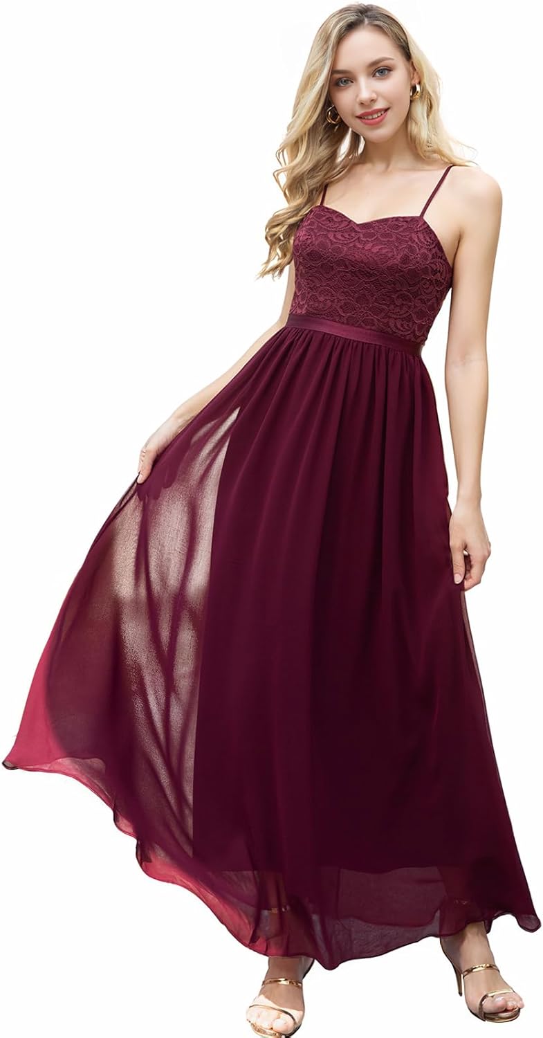 DRESSTELLS Abendkleider Elegant für Hochzeit Festlich Ballkleid Damen Lang Brautkleid Standesamt Bra