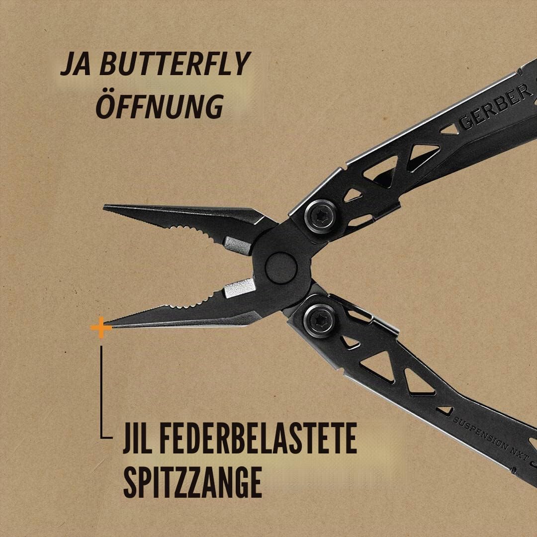 Gerber Multi-Tool mit Gürtel-Clip und 15 Funktionen, Suspension NXT, Gewicht: 190 g, Länge geschloss