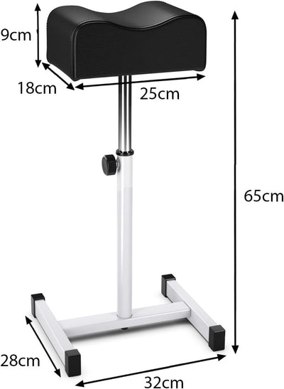 COSTWAY Pediküre Hocker, Beinauflage höhenverstell von 45cm-65cm, Fussstütze Fusshocker für Nagelpfl