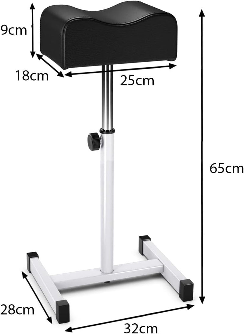 COSTWAY Pediküre Hocker, Beinauflage höhenverstell von 45cm-65cm, Fussstütze Fusshocker für Nagelpfl