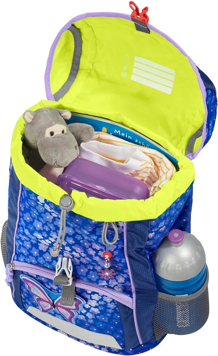 Step by Step Rucksack-Set KID „Butterfly Maja“, mit Sitzkissen, ergonomischer Mini-Ranzen mit höhenv