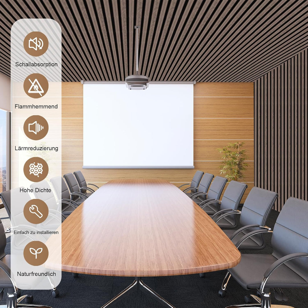 Akustikpaneele Holz, Faltbar 1,44m² - 240x60cm 3D Wandpaneele Holz, Akustik Paneele Wand für Küche,