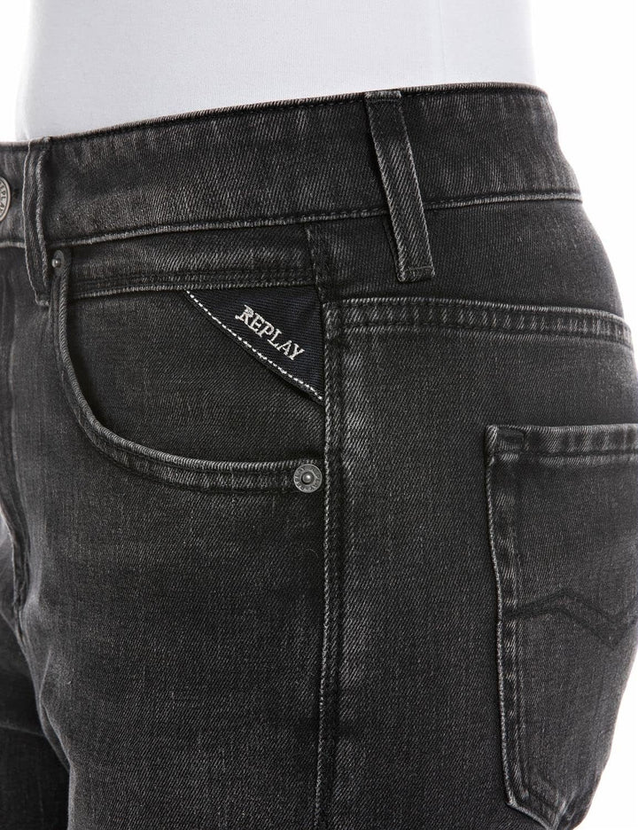 Replay Damen Jeans Marty Boyfit Recycled mit Stretch 24W / 32L Black Delavé 099, 24W / 32L Black Del