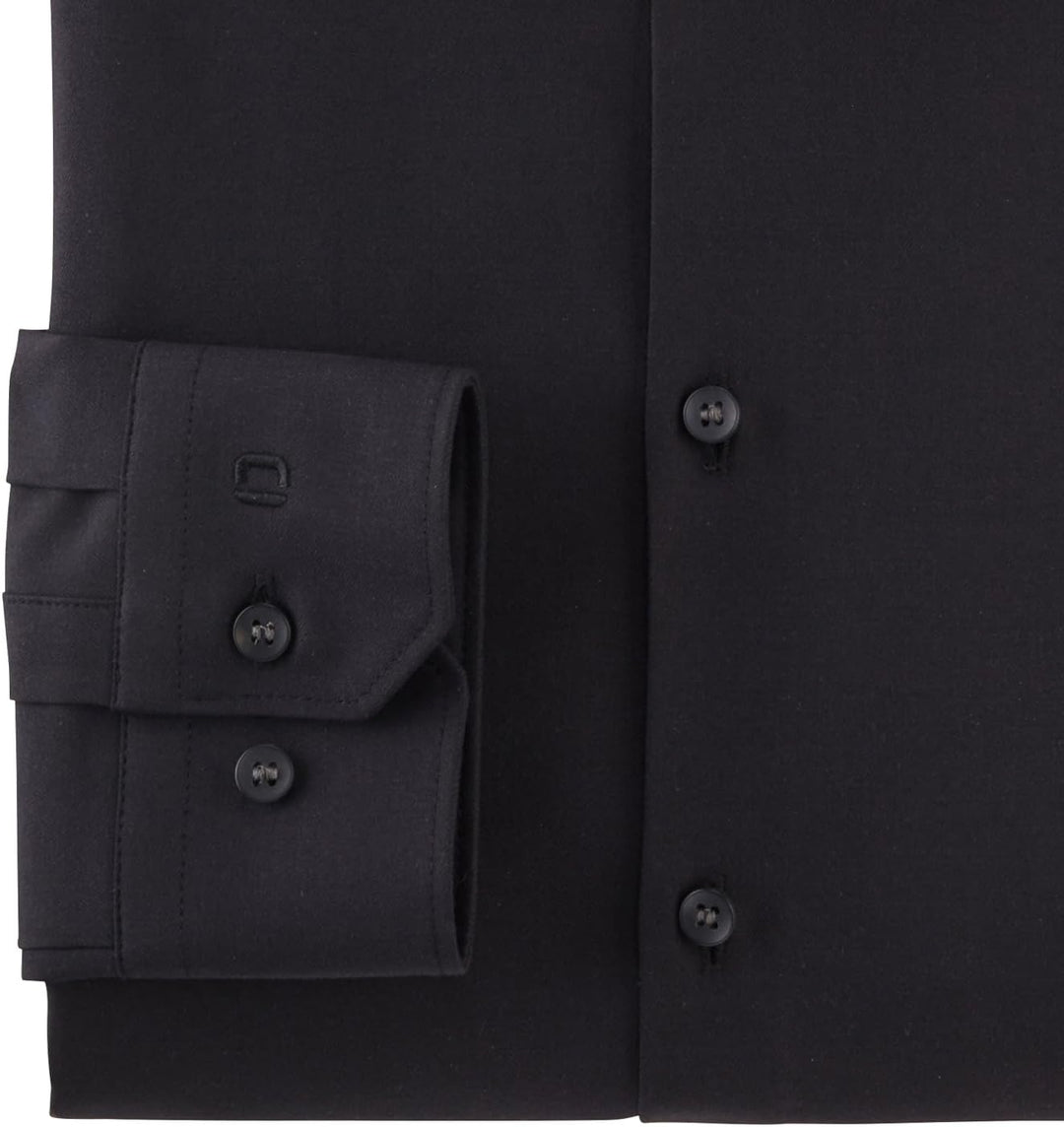 OLYMP Herren Oberhemd Langarm No.Six.24.Seven,Twill,super Slim,Modern Kent 36 Schwarz 68, 36 Schwarz