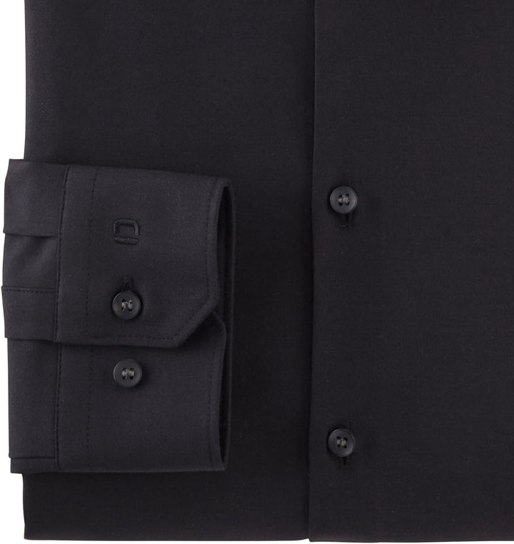 OLYMP Herren Oberhemd Langarm No.Six.24.Seven,Twill,super Slim,Modern Kent 36 Schwarz 68, 36 Schwarz