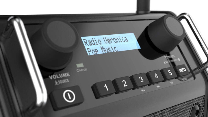 PerfectPro Baustellenradio DABPRO, DAB+ und UKW-Empfang, AUX-Eingang, MP3, Bluetooth, Netzstrom und