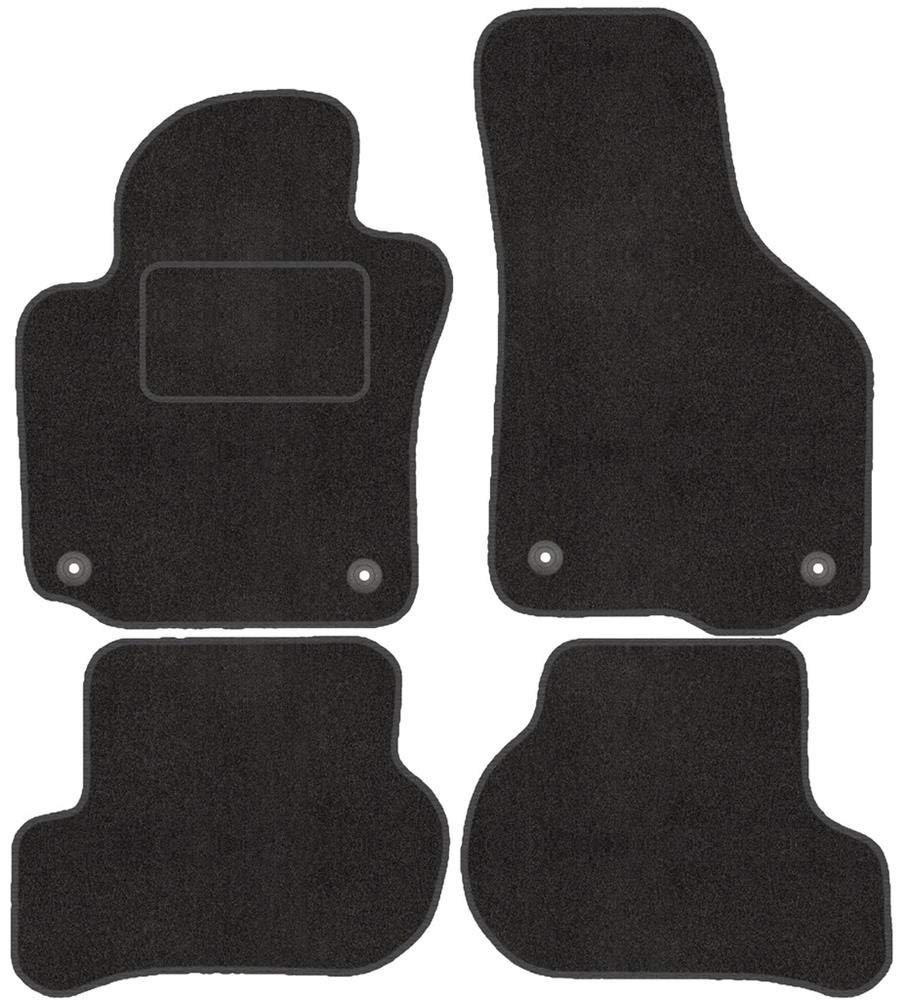 Fussmatten mit Clips 4er Set für Skoda Octavia 2 II 1Z 2004-2013 Velours Automatten Vorne, Hinten +
